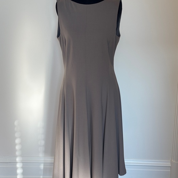 Marlow Classic Taupe Midi Dress with bias hem - Picture 1 of 6